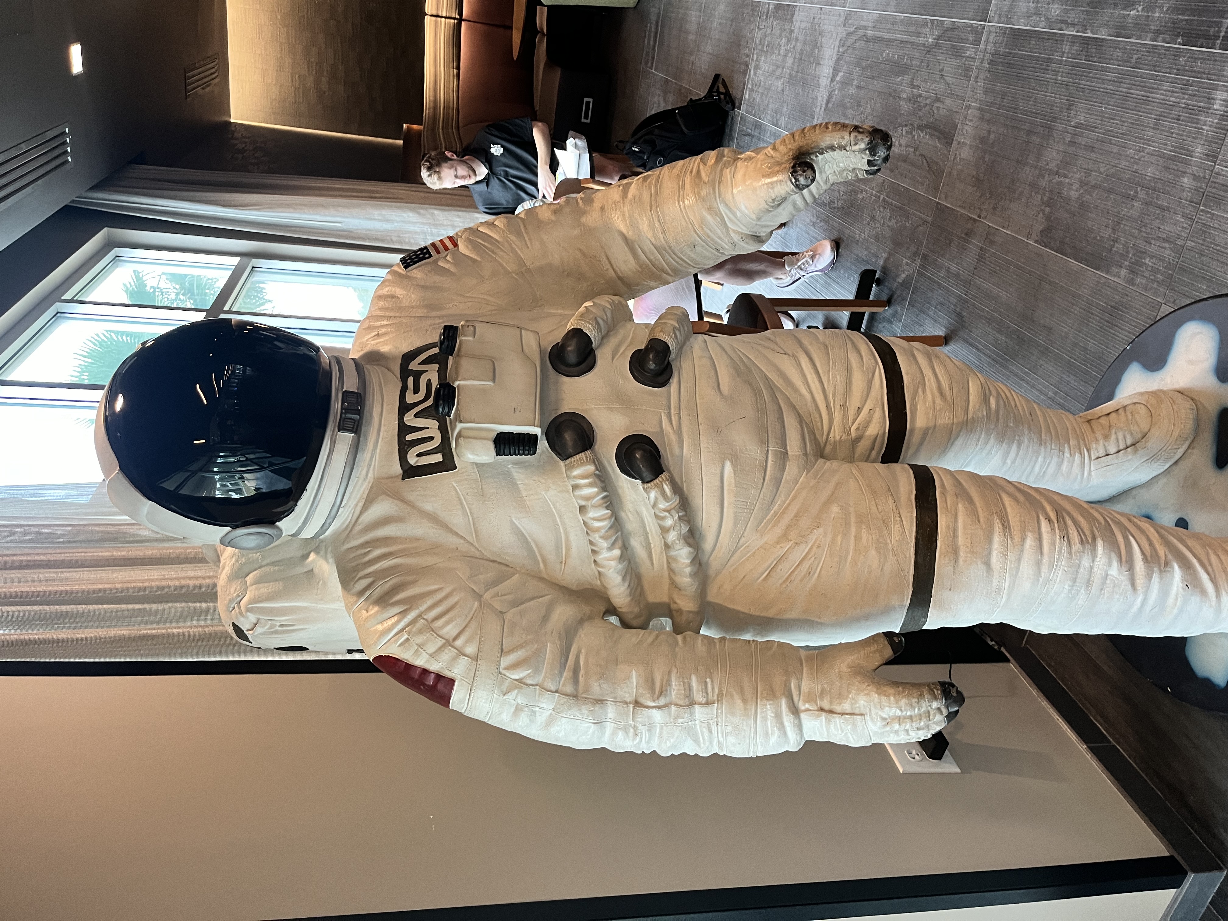 NASA spacesuit on display near the Blue Origin facility
